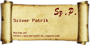 Sziver Patrik névjegykártya