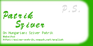 patrik sziver business card